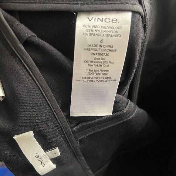 VINCE. black knit straight leg trouser work pants size US 4 - Picture 7 of 7